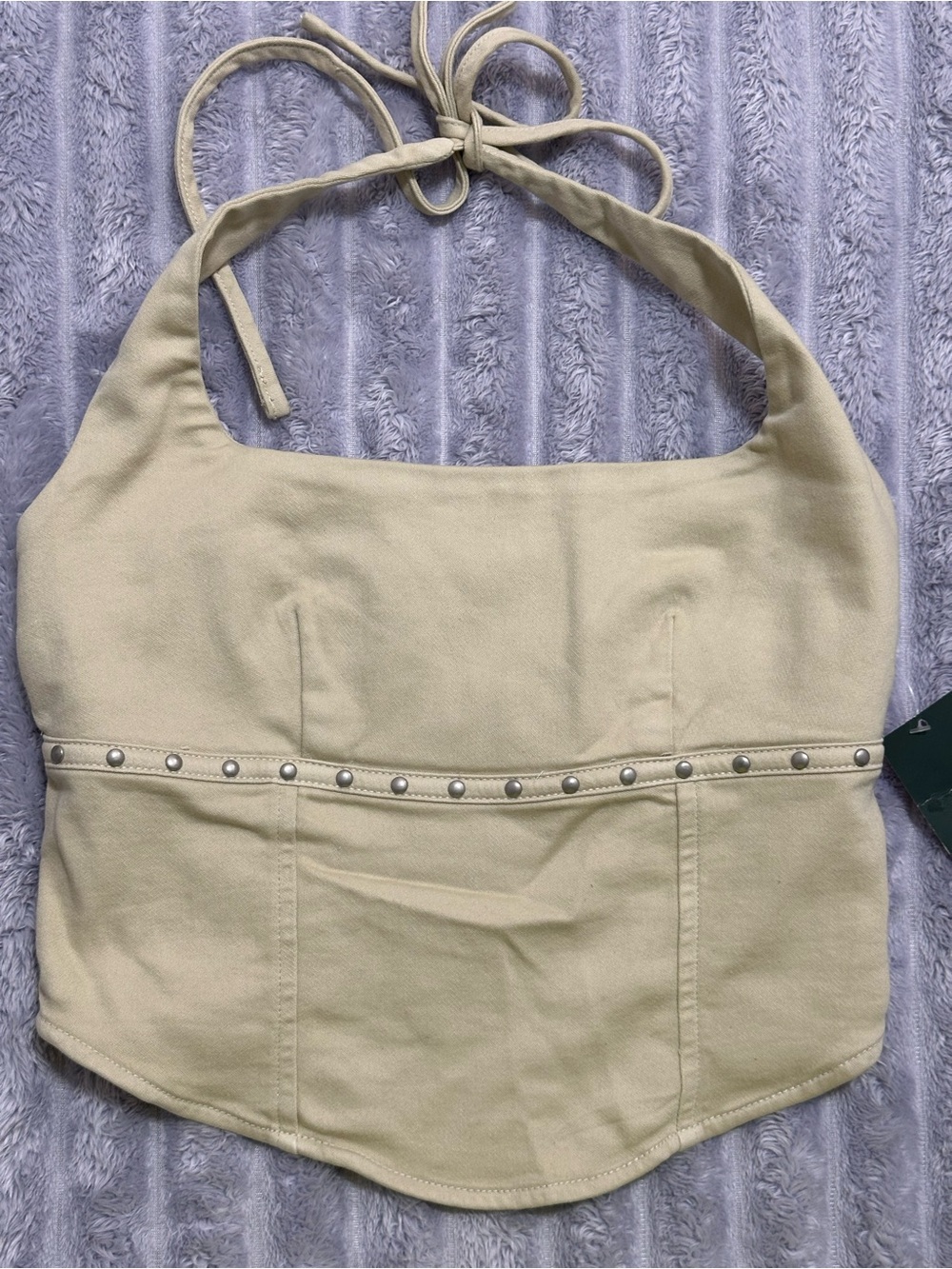 Wild Fable Studded Corset Top — Off-White — Size XS